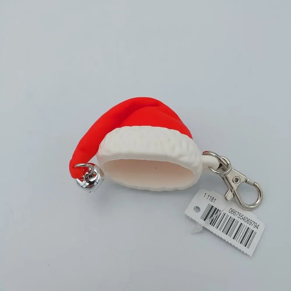 Santa Claus Rubber Hat Key Ring Christmas Holiday Keychain New with‎ Tag